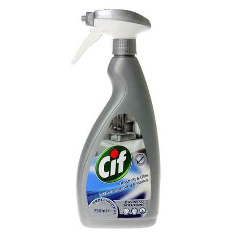 CIF PROFESSIONAL STAINLESS STEEL & GLASS 750ML preparat do czyszczenia twardych, wodoodpornych powierzchni